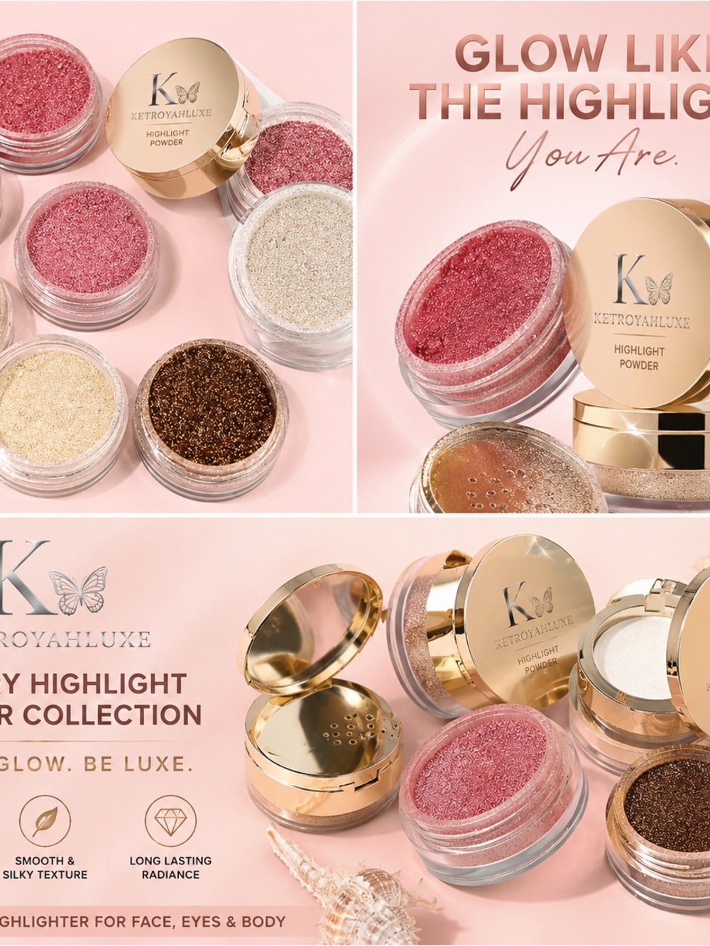 Pink Highlighter Powder – Radiant Pink Glow